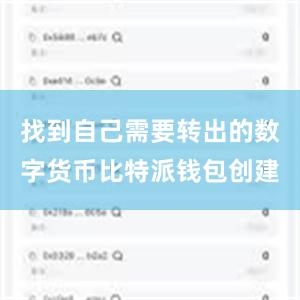 找到自己需要转出的数字货币比特派钱包创建