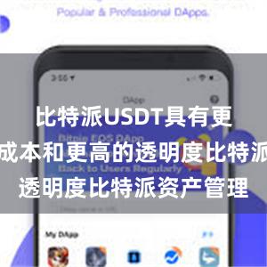 比特派USDT具有更低的交易成本和更高的透明度比特派资产管理