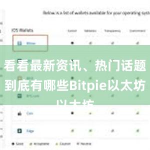 看看最新资讯、热门话题到底有哪些Bitpie以太坊